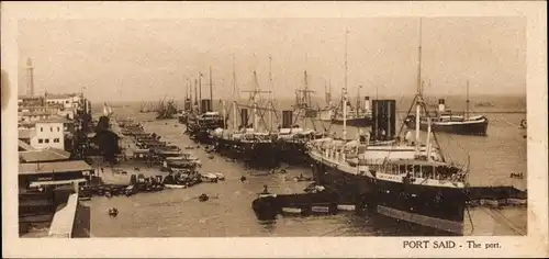 Ak Port Said Ägypten, Hafen