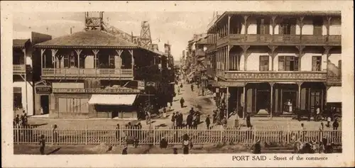 Ak Port Said Ägypten, Street of the commerce