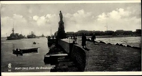 Ak Port Said Ägypten from the Breakwater