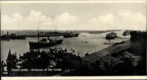 Ak Port Said Ägypten, Entrance of the Canal