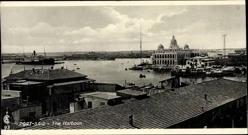 Ak Port Said Ägypten, Hafenbild