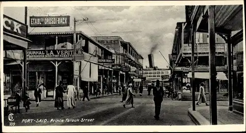 Ak Port Said Ägypten, Prince Farouk Street