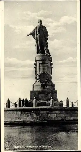 Ak Port Said Ägypten, Monument of Lesseps