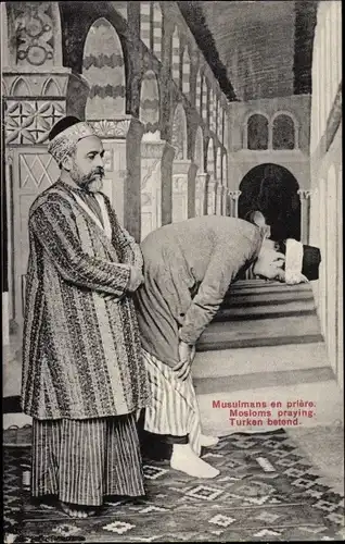 Ak Ägypten, Muslime beim Gebet, Innenansicht der Moschee