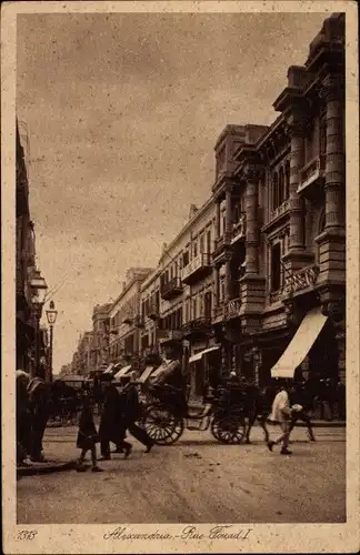 Ak Alexandria Ägypten, Rue Fouad I
