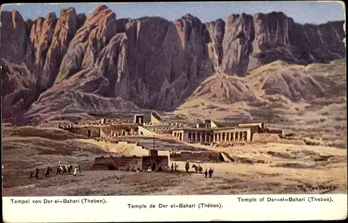 Künstler Ak Perlberg, F., Deir el Bahari Ägypten, Tempel
