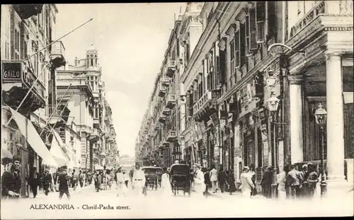 Ak Alexandria Ägypten, Cherif-Pacha street