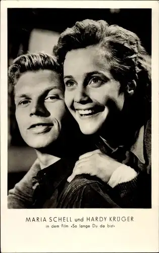 Ak Schauspieler Maria Schell und Hardy Krüger, So lange Du da bist