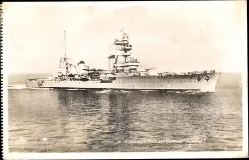 Ak Französisches Kriegsschiff, Croiseur Foch
