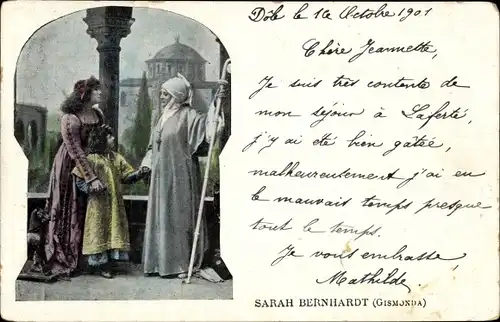 Ak Schauspielerin Sarah Bernhardt, Kind, Nonne