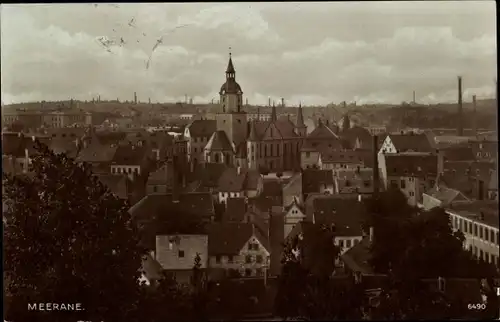 Ak Meerane in Sachsen, Blick über die Dächer