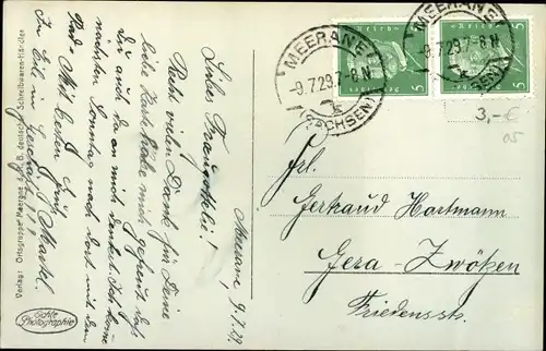 Ak Meerane in Sachsen, Blick über die Dächer