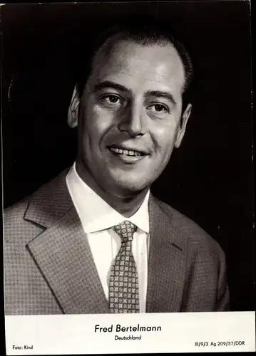 Ak Sänger und Schauspieler Fred Bertelmann, Portrait