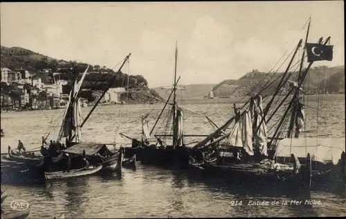Ak Konstantinopel Istanbul Türkei, Entree de la Mer noire, Boote