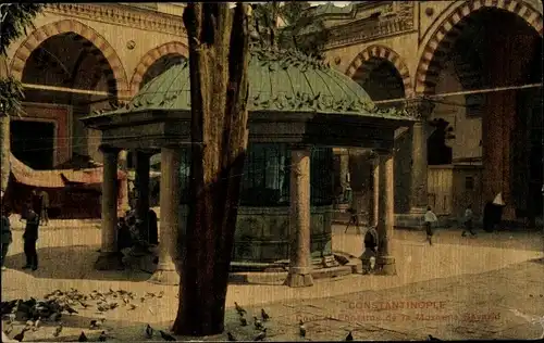 Ak Konstantinopel Istanbul Türkei, Cour et Fontaine de la Mosquée Bayarid