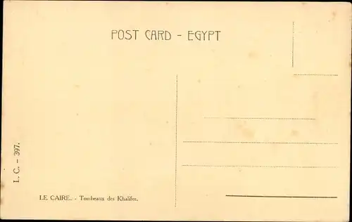 Ak Cairo Kairo Ägypten, The Tombs of the Khalifs