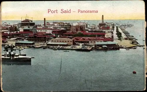 Ak Port Said Ägypten, Panorama