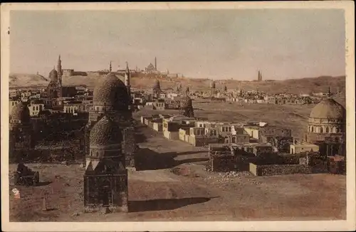 Ak Cairo Kairo Ägypten, General view of the tombs of Khalifs