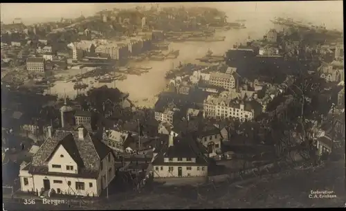 Foto Ak Bergen Norwegen, Gesamtansicht