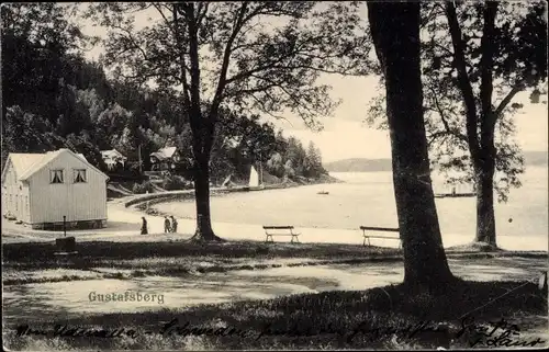 Ak Gustafsberg Uddevalla Schweden, Uferpartie