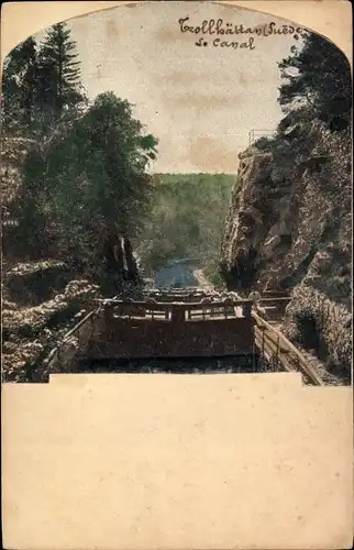 Ak Trollhättan Schweden, Kanal