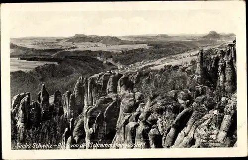 Ak Ostrau Bad Schandau in Sachsen, Schrammsteine, Panorama