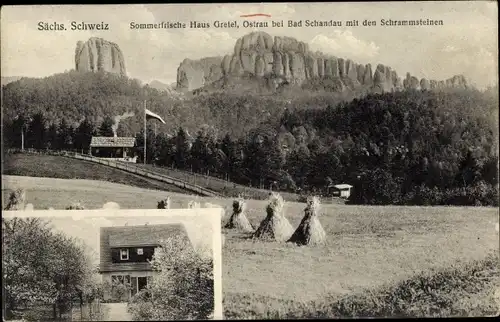 Ak Ostrau Bad Schandau in Sachsen, Schrammsteine, Haus Gretel