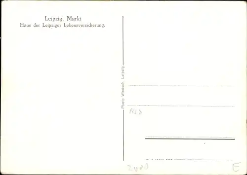 Ak Leipzig in Sachsen, Blick durch Torbogen auf den Markt und Haus der Leipziger Lebensversicherung