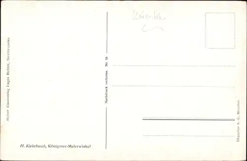 Künstler Ak Kiekebusch, H., Schönau am Königssee Oberbayern, Malerwinkel