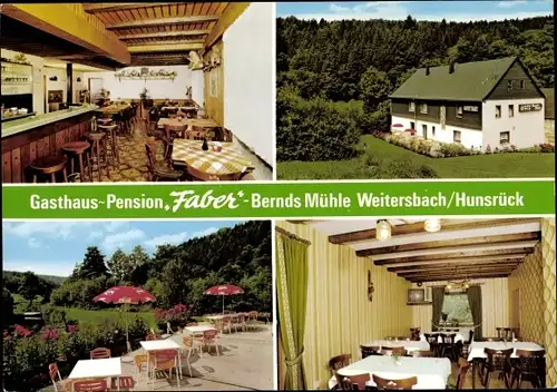 Ak Weitersbach im Hunsrück, Gasthaus-Pension Faber, Bernds Mühle, Inneres