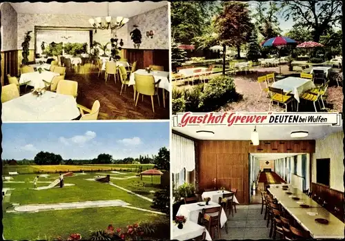 Ak Deuten Dorsten in Westfalen, Gasthof Grewer, Kegelbahn, Minigolf