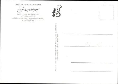 Ak Kettwig Essen im Ruhrgebiet, Hotel-Restaurant Jägerhof, Speisesaal