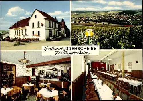 Ak Freilaubersheim Frei Laubersheim in Rheinhessen, Gasthaus-Pension Drehscheibe, Inneres, Panorama