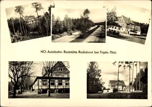 Ak Rodaborn Triptis in Thüringen, HO Autobahn Raststätte
