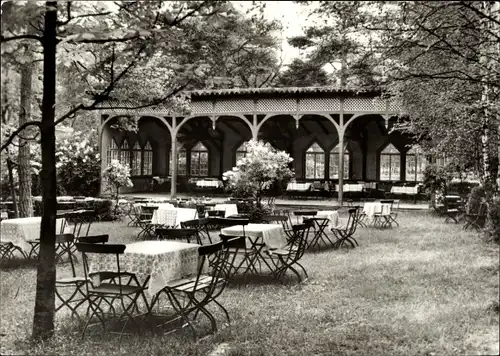 Ak Mühlhausen in Thüringen, Waldgaststätte Peterhof, Außenterrasse