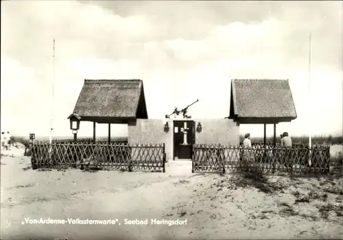 Ak Ostseebad Heringsdorf auf Usedom, Von Ardenne Volkssternwarte, Teleskop