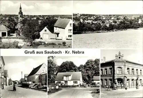 Ak Saubach Finneland im Burgenlandkreis, Panorama, Teilansicht, Straßenpartien