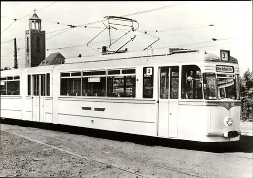 Ak Erfurt, 100 Jahre Erfurter Straßenbahn 1983, Gelenktriebwagen 151 aus Gotha von 1959, Linie 3