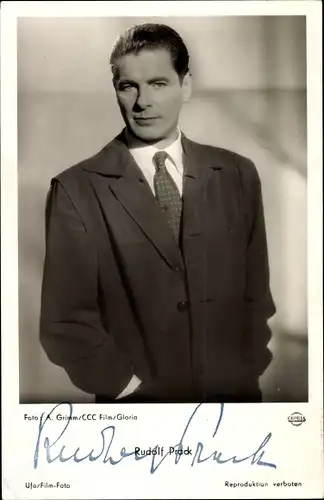 Ak Schauspieler Rudolf Prack, Roman eines Frauenarztes, UfA, Gloria, Autogramm