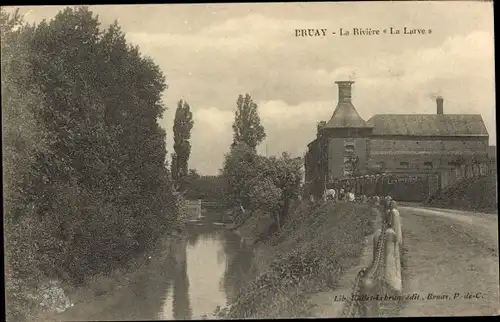 Ak Bruay en Artois Pas de Calais, La Riviere La Larve