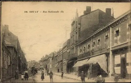 Ak Bruay en Artois Pas de Calais, Rue Nationale