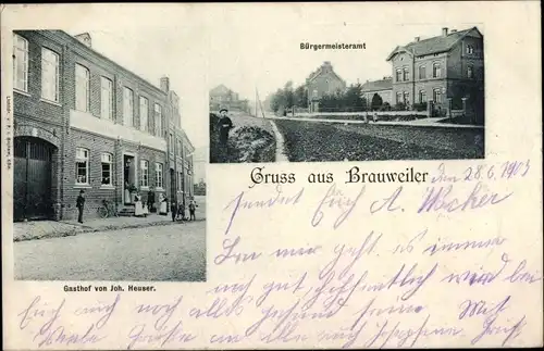 Ak Brauweiler Pulheim Nordrhein Westfalen, Bürgermeisteramt, Gasthof Joh. Heuser