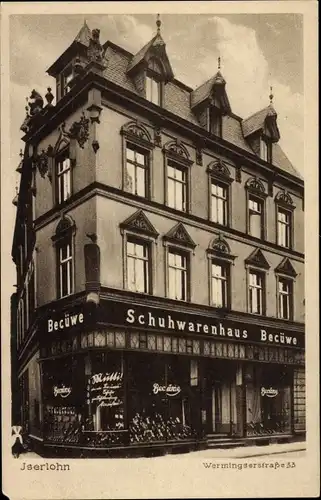 Ak Iserlohn im Märkischen Kreis, Schuhwarenhaus Becüwe, Wermingserstraße 33