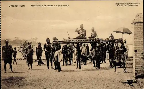 Ak Umangi DR Kongo Zaire, Une Visite de noces en palanquin