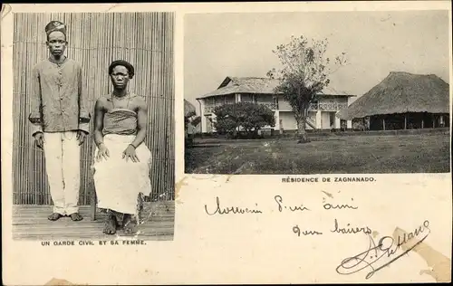 Ak Benin, Residence de Zagnanado, Un Garde Civil et sa Femme
