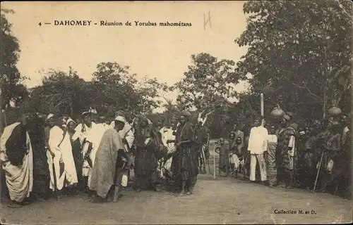 Ak Dahomey Benin, Reunion de Yorubas mahometans