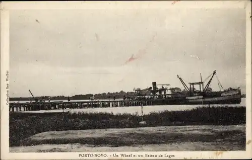 Ak Porto Novo Dahomey Benin, Un Wharf, Bateau de Lagos