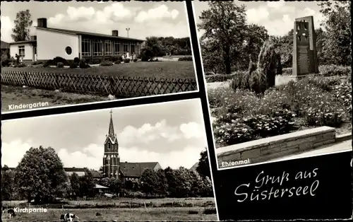 Ak Süsterseel Selfkant Nordrhein Westfalen, Ehrenmal, Kindergarten, Kirche