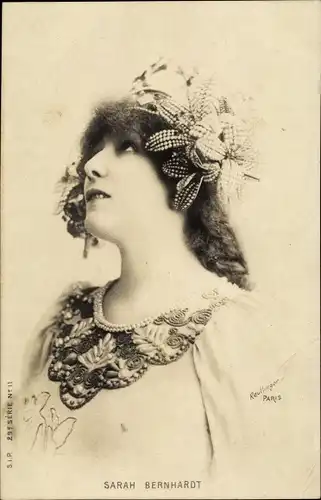 Ak Schauspielerin Sarah Bernhardt, Portrait