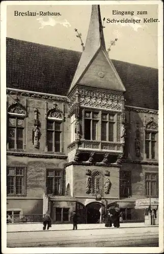 Ak Breslau Schlesien, Rathaus, Schweidnitzer Keller